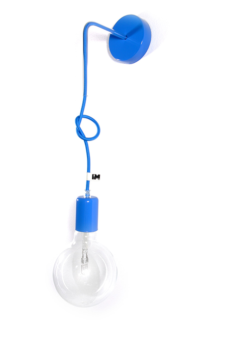 Lampa kinkiet kolorowe kable w oplocie lampa loft sklep imindesign  Niebieski2